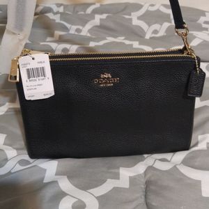NWT Coach Lyla Double Zip Pebble Leather Crossbody